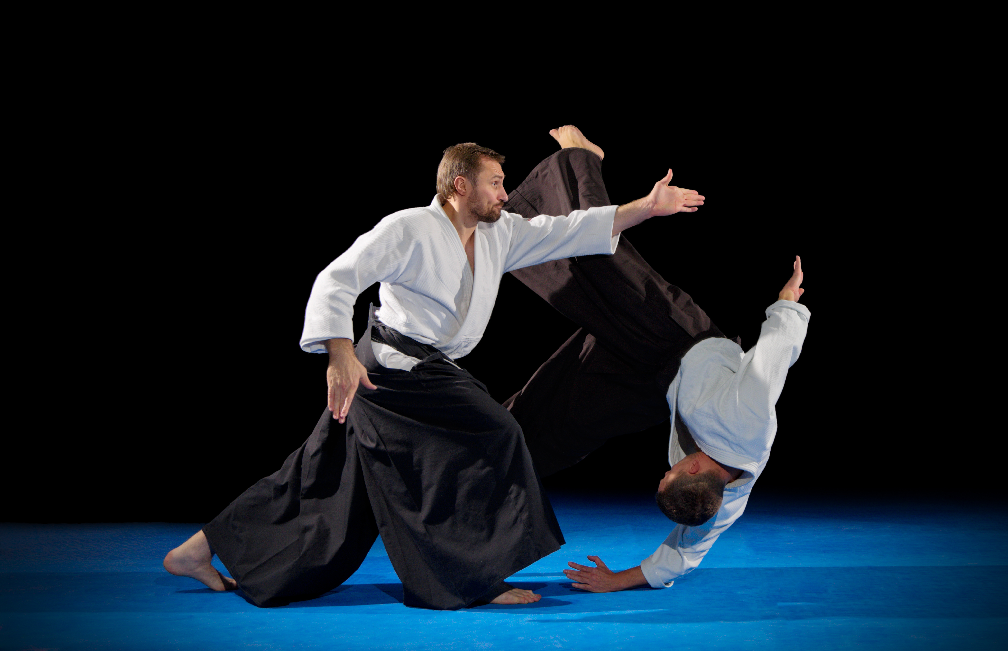 two aikido practitioners practicing